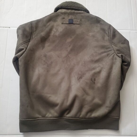 Size M - Rainforest Faux Suede Shearling Bomber Jacket Green Msrp $119.99 - Picture 7 of 7